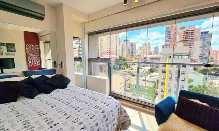 Apartamento para locação na pompéia, 30 metros e mobiliado