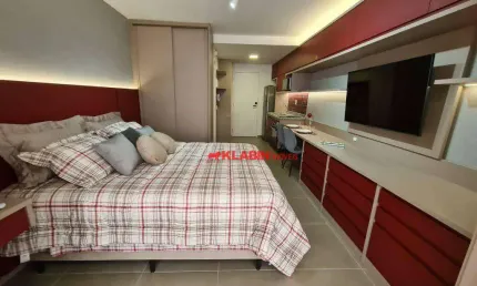 ** lindo studio com 28m² de área privativa - excelente localização na vila mariana à 300m do metrô ana rosa - lazer no rooftop **