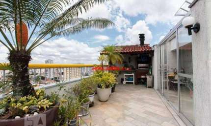 Cobertura duplex à 550m do metro Praça da Arvore - 4 dormitórios sendo 2 suítes - Quintal com piscina e churrasqueira - 2 vagas - 194m