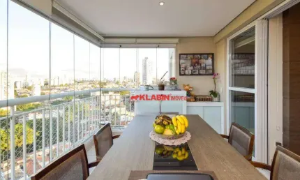 Apartamento com 105m2 no cambuci com estrutura para churrasqueira- 2 suítes - andar alto - 2 vagas