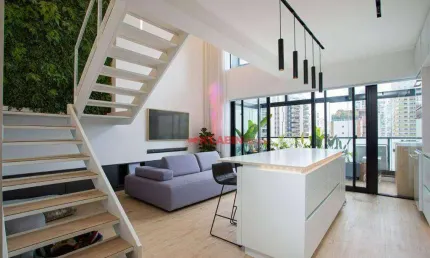Apartamento duplex mobiliado com 67m² de área útil - 1 suíte com closet e 2 vagas de garagem - magnífica localização no campo belo ao lado da estação