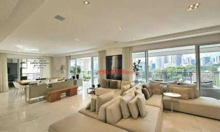 Belíssimo apartamento de 4 suítes com 5 vagas + depósito privativo - 400m² de área útil com varanda gourmet - edifício com lazer - fora de rota