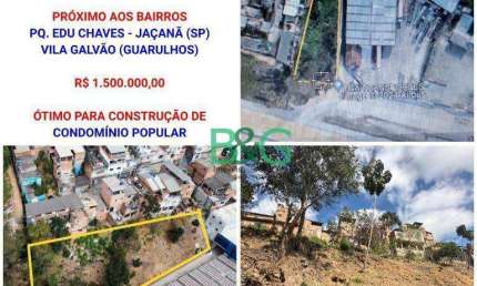 Terreno à venda, 1457 m² por R$ 1.500.000,00 - Parque Edu Chaves - São Paulo/SP