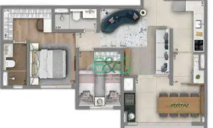 Apartamento com 2 dormitórios à venda, 67 m² por R$ 977.600,00 - Vila Santa Eulalia - São Paulo/SP