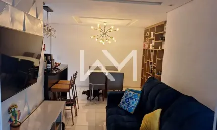 Apartamento para locação com planejados sendo  2 dormitórios, 1 suíte, 2 banheiros, 1 vaga de garag