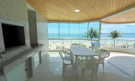 Apartamento frente mar 3 suítes centro itapema - para locação de temporada