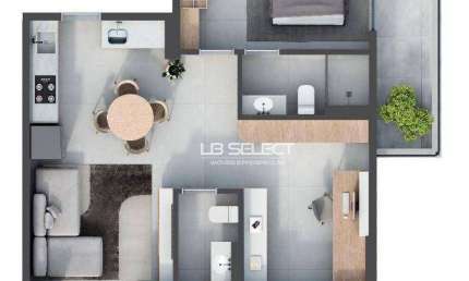 Loft no bairro Martins com dois quartos, uma suíte e sacada.
