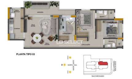 Apartamento com 3 dormitórios à venda, 85 m² por R$ 804.000,00 - Copacabana - Uberlândia/MG