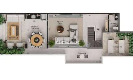 Cobertura no bairro Copacabana com três quartos, varanda gourmet e terraço.