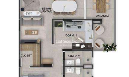 Apartamento com 2 dormitórios à venda, 82 m² por R$ 846.508,44 - Gávea - Uberlândia/MG