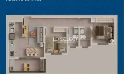 Apartamento no bairro Tubalina com dois quartos e varanda gourmet.