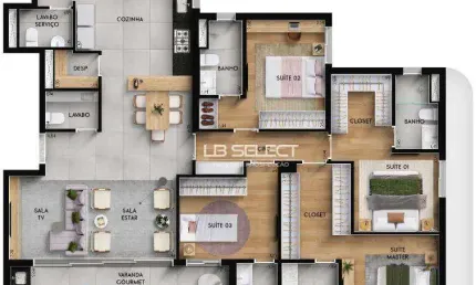 Apartamento com 4 quartos à venda na Rua José Elias, 101, Jardim Karaíba, Uberlândia