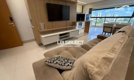 Apartamento no bairro Tibery com três quartos e ampla varanda gourmet.