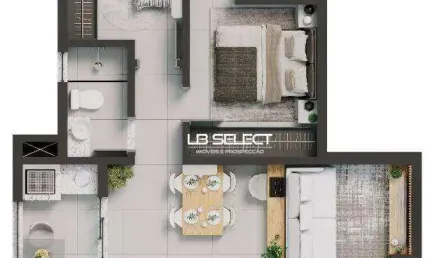Apartamento com 2 quartos à venda na Rua Armando Tucci, 1452, Santa Mônica, Uberlândia