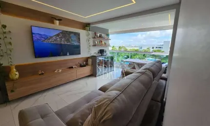 Apartamento beira mar de ponta de campina, mobiliado,123m2,4 quartos - r$ 1.600.000,00