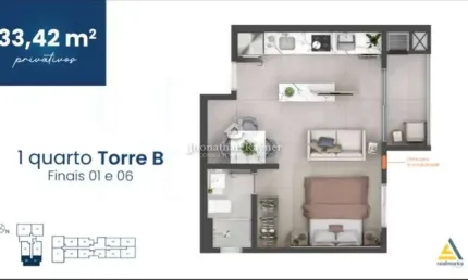 Kitnet / Stúdio à venda na Rua Austrália, Centro, Pinhais, 33 m2 por R$ 245.000