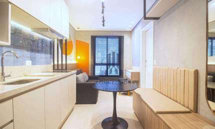 Apartamento com 1 dormitório para alugar, 23 m² por R$ 2.632,30/mês - Centro - Curitiba/PR