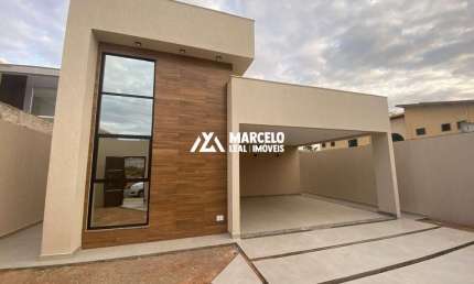 Casa nova de 3 suítes com sala pé direito alto e 170 m² de área privativa constr