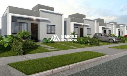 Casa solta medindo 48.77m², com 2 quartos dentro de condomínio fechado, com laze