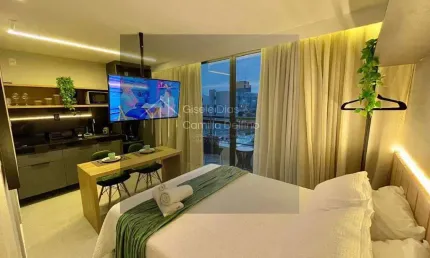 Prédio novo- bessa- 50m da praia- 25,49m²- flat (vista mar)- mobiliado!