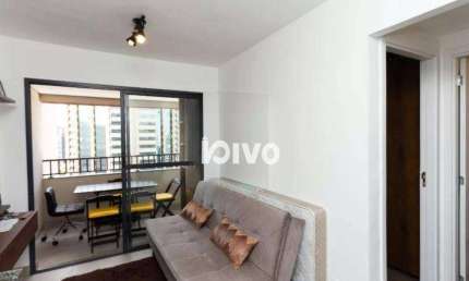 Apartamento PARA INVETIMENTO com 1 dormitório (SEM VAGA  perto do metrô) à venda, 31 m² por R$ 525.000 - Moema Pássaros - São Paulo/SP. MOBILIADO 100%
