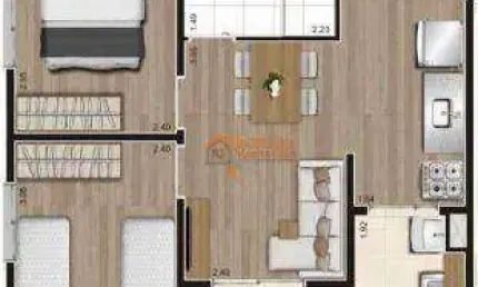 Apartamento com 2 dormitórios à venda, 44 m² por R$ 388.400,00 - Vila Antonieta - Guarulhos/SP