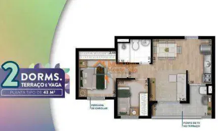 Apartamento com 2 dormitórios à venda, 43 m² por R$ 339.000,00 - Vila Augusta - Guarulhos/SP