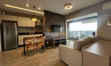 Apartamento flat mobiliado no Unique Residence, com 1 dormitório e sacada gourmet.