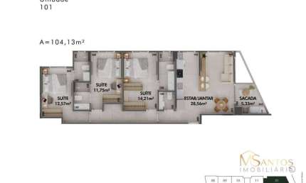 Apartamento à venda, 104 m² por R$ 999.648,00 - Cacupé - Florianópolis/SC