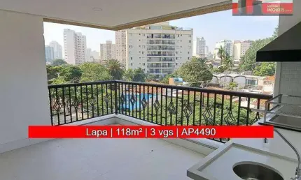 Apartamento de 118m², 3 vagas, R. Cuevas, 100 - Lapa, Cond. Le Rêve