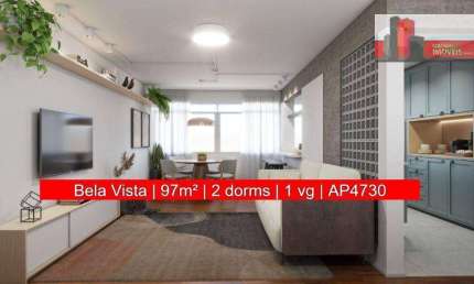 Apartamento de 2 quartos, 1 vaga, 97m², Rua Arthur Prado, 538 - Bela Vista, Ed. Ischia