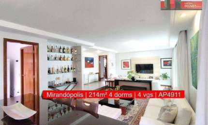 Apartamento R. Guarujá, 61 - Mirandópolis, 214m², 4 dorms, 4 vgs, dep., Condomínio Flor de Lotus