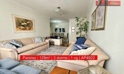 Rua Afonso de Freitas, 523 - Paraíso, 129m², 1 vaga, Edifício Ajaccio