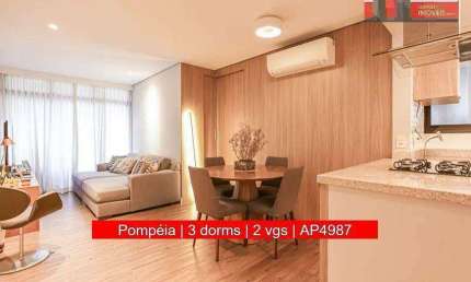 Apartamento R. Dr. Miranda de Azevedo, 1251 - Pompéia, 3 dorms, 2 vgs, 89m²