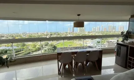 Ondas de patamares, 133m², 3 suítes, vista mar, armários, 3 vagas