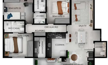 Apartamento com 3 quartos à venda em Saraiva, Uberlândia 