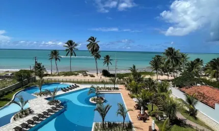 Apartamento pé na areia 3 quartos com móveis projetados área de lazer completa