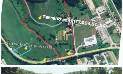 TERRENO EM AREA INDUSTRIAL, NA BR-282, NA REGI&#195;O DA GRANDE FLORIAN&#211;POLIS SC.