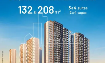 Apartamento Alto Padrão de 128,88m  a 163,13m  , 3 suítes e 2 e 3 vagas, ao lado do Jardim Botanico