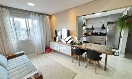 Apartamento reformado com vista livre, móveis planejados e eletros – aparecida, santos - cod 5217
