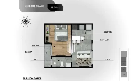 Village com 1 dormitório à venda, 27 m² por r$ 199.900,00 - porto novo - caraguatatuba/sp