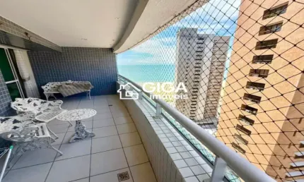 Apartamento 2 quartos mobiliado no meireles com varanda e vista mar