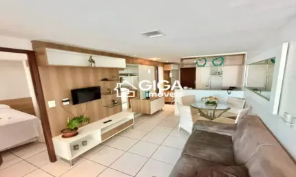 Apartamento 2 quartos mobiliado no meireles com varanda e vista mar
