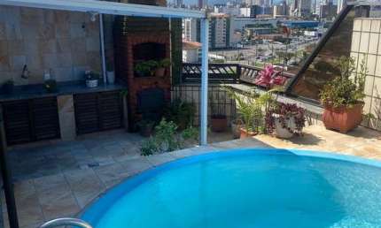 Cobertura com 3 quartos para alugar na Avenida Doutor Bernardino de Campos, Pompéia, Santos