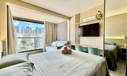Barra Premium - Studio Mobiliado à Venda - 24 m² - Armários planejados - Piscina - Academia