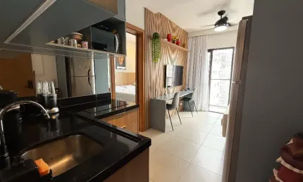 Barra - Porto Privilege - VISTA MAR - 1/4 e sala - MOBILIADO - 30 m² - Armários embutidos