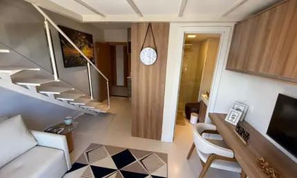 UNIQUE LIVE ( PORTEIRA FECHADA ) - Studio à venda - 32 m² - Aconchegante -  Mezanino - 1 vaga