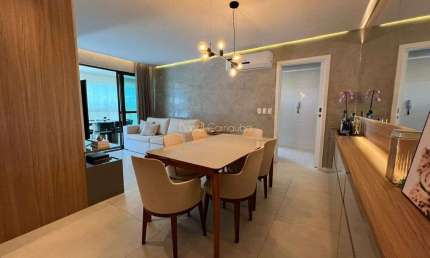 Apartamento na Beira mar de Guaxuma Gran Marine com 3 quartos e 115 m²