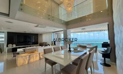 Na beira mar cobertura com 4 dormitórios à venda, 234 m² por r$ 4.500.000 - meireles - fortaleza/ce