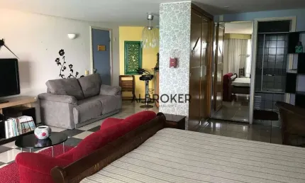 Na beira mar  apartamento com 1 dormitório à venda, 51 m² por r$ 650.000 - mucuripe - fortaleza/ce